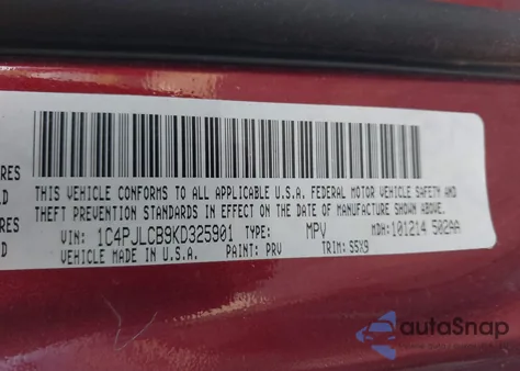 2019 Jeep Cherokee Latitude Fwd from USA, damaged, VIN 1C4PJLCB9KD325901